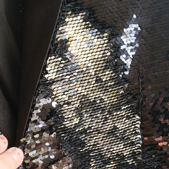 INC International Concepts Black Sequin Jacket - Picture 3 of 4